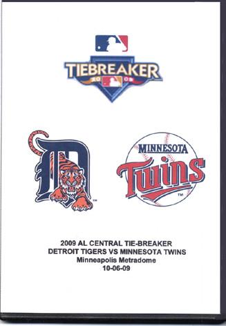 TV GAME 163 TWINS VS TIGERS OCTOBER 6 2009 4 DVD ISO SET TIEBREAKER MLB